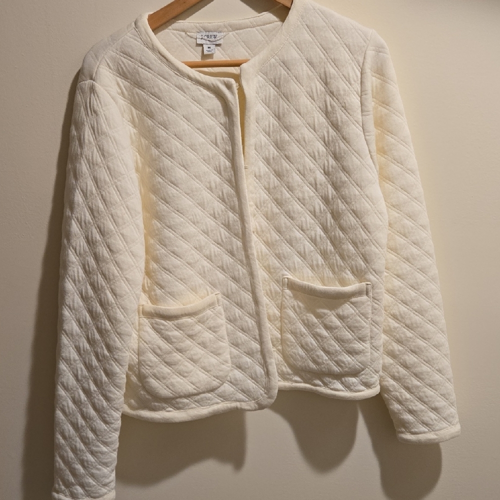 J. Crew Factory Cream Quilted Jacket